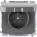 ABB 6619A-A06997 S2 - Οικιακή πρίζα χωρίς βίδες, χωρίς πλαίσιο TANGO 250V IP44 γκρι