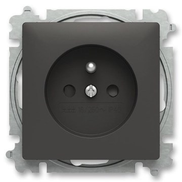 ABB 6619T-A06657 237 - Οικιακή πρίζα χωρίς πλαίσιο ZONI 250V, ματ μαύρη