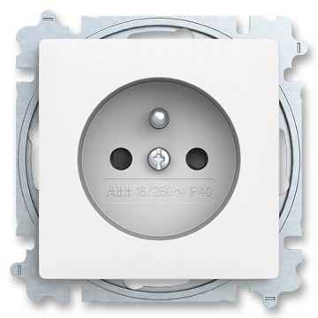 ABB 6619T-A06657 240 - Οικιακή πρίζα χωρίς πλαίσιο ZONI 250V ματ λευκή