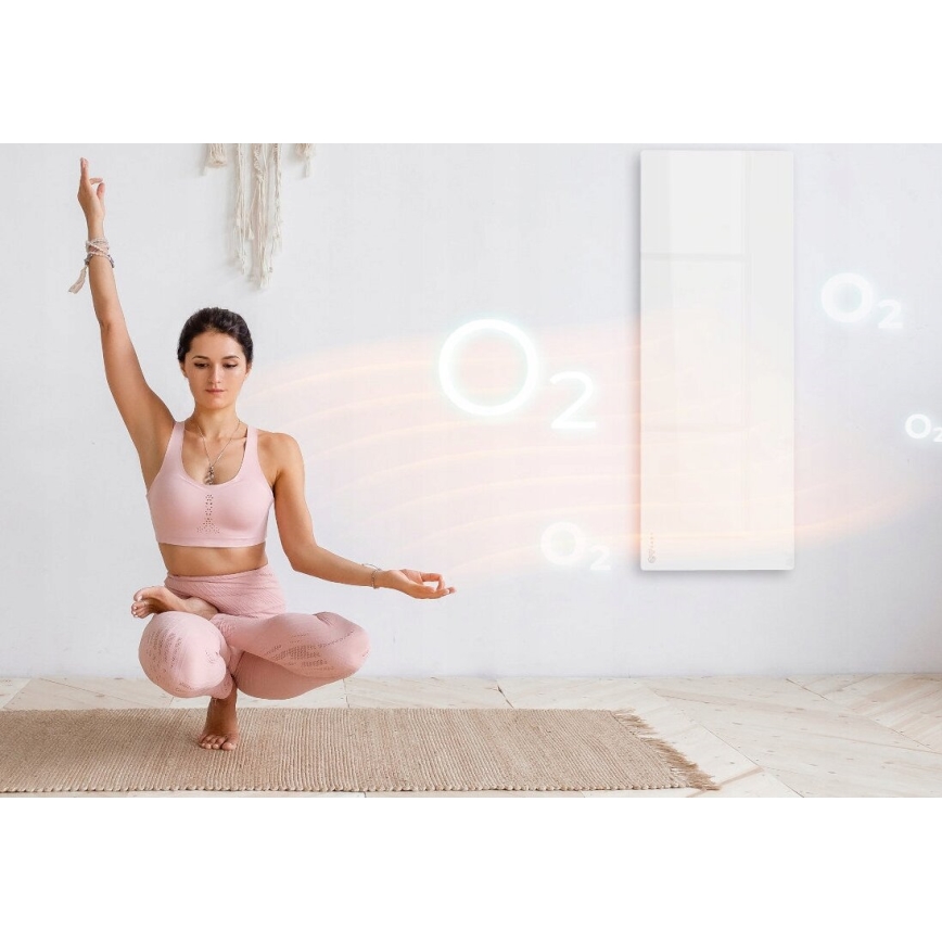 AENO - Έξυπνη ηλεκτρική υπέρυθρη θερμάστρα με οθόνη LED 700W χρονοδιακόπτης/θερμοστάτης IP44 Wi-Fi λευκό