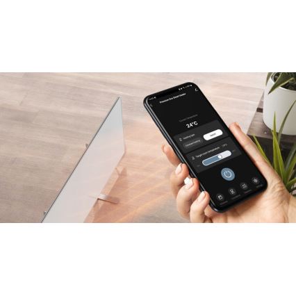 AENO - Έξυπνη ηλεκτρική υπέρυθρη θερμάστρα με οθόνη LED 700W χρονοδιακόπτης/θερμοστάτης IP44 Wi-Fi λευκό