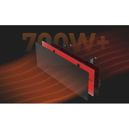 AENO - Έξυπνη ηλεκτρική υπέρυθρη θερμάστρα 700W με χρονοδιακόπτη/θερμοστάτη IP44 Wi-Fi μαύρο