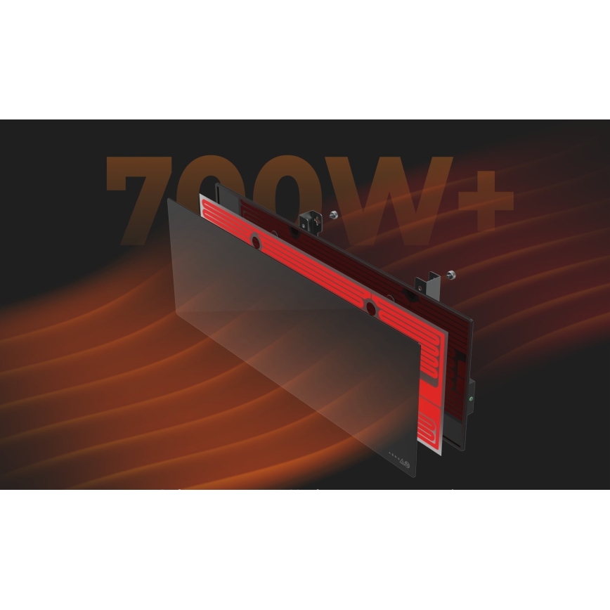 AENO - Έξυπνη ηλεκτρική υπέρυθρη θερμάστρα 700W με χρονοδιακόπτη/θερμοστάτη IP44 Wi-Fi μαύρο