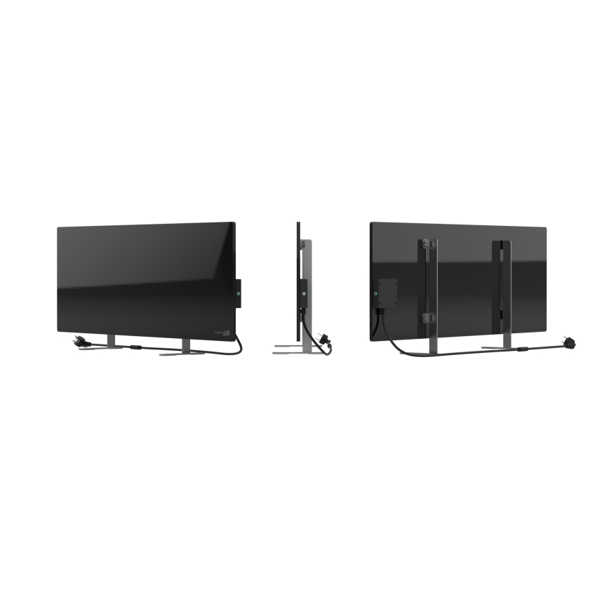 AENO - Έξυπνη ηλεκτρική υπέρυθρη θερμάστρα 700W με χρονοδιακόπτη/θερμοστάτη IP44 Wi-Fi μαύρο