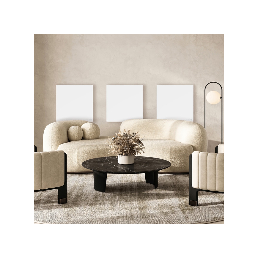 AENO - Έξυπνο ηλεκτρικό υπέρυθρο πάνελ 500W με χρονοδιακόπτη/θερμοστάτη Wi-Fi λευκό