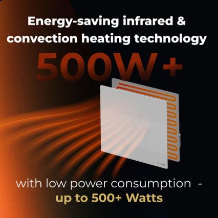 AENO - Έξυπνο ηλεκτρικό υπέρυθρο πάνελ 500W με χρονοδιακόπτη/θερμοστάτη Wi-Fi λευκό