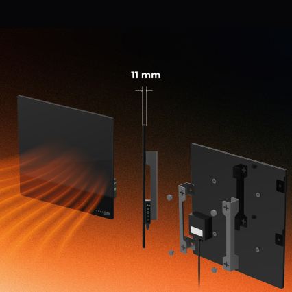 AENO - Έξυπνο ηλεκτρικό υπέρυθρο θερμαντικό πάνελ 500W με χρονοδιακόπτη/θερμοστάτη, Wi‑Fi, μαύρο