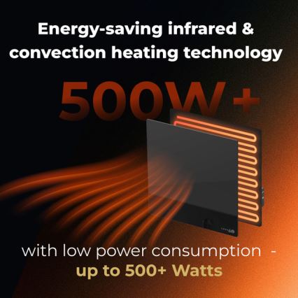AENO - Έξυπνο ηλεκτρικό υπέρυθρο θερμαντικό πάνελ 500W χρονοδιακόπτης/θερμοστάτης Wi-Fi λευκό