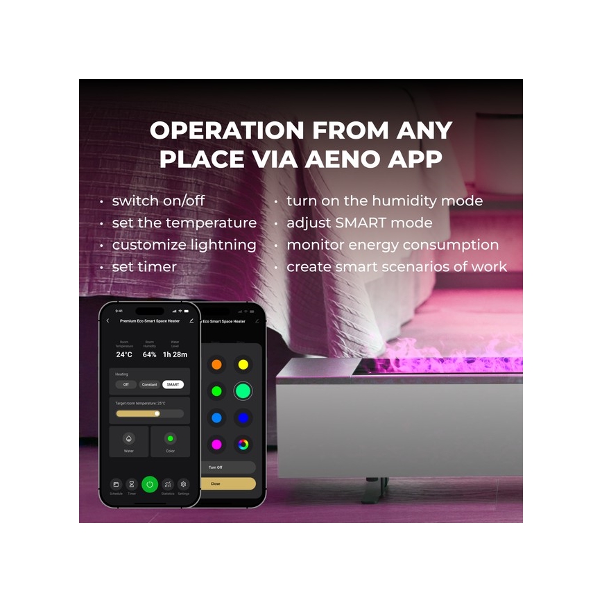 AENO - Έξυπνος ηλεκτρικός θερμαντήρας/κονβέκτορας 1000/2000W λευκός