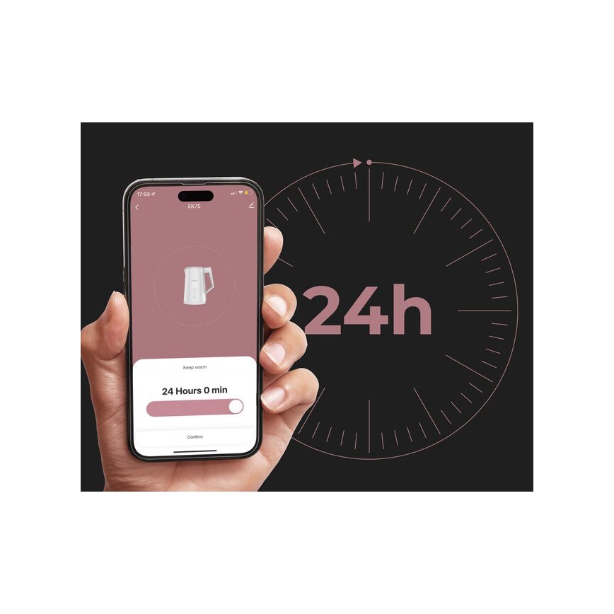 AENO - Έξυπνος βραστήρας νερού με οθόνη LED 1,7 λτ. 2200W/230V λευκός