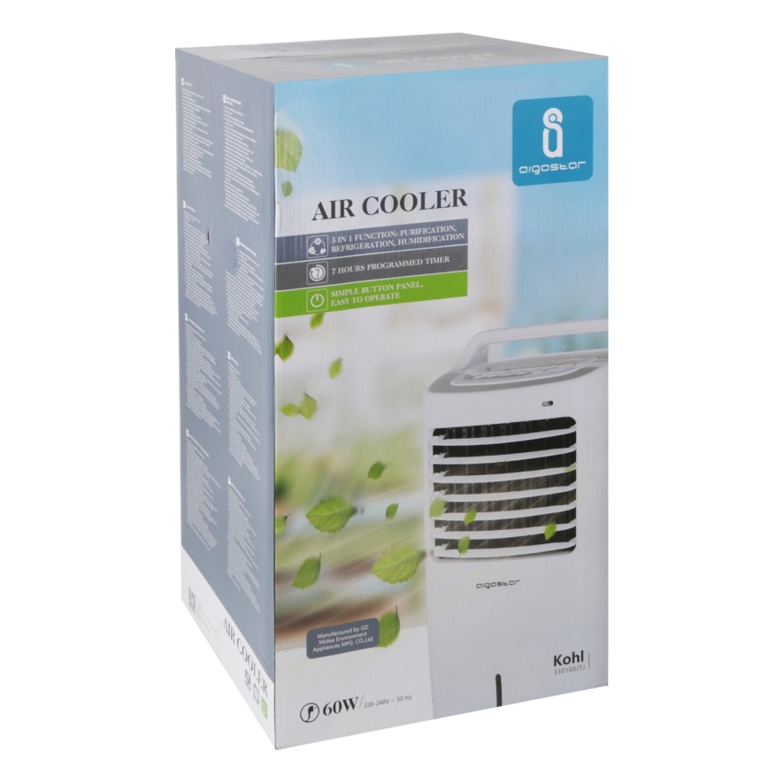 Aigostar - Αir cooler 60W/230V λευκό + τηλεχειριστήριο