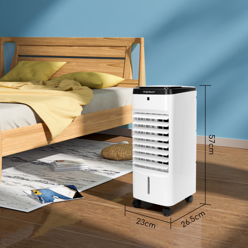 Aigostar - Air cooler 60W/230V λευκό/μαύρο + τηλεχειριστήριο
