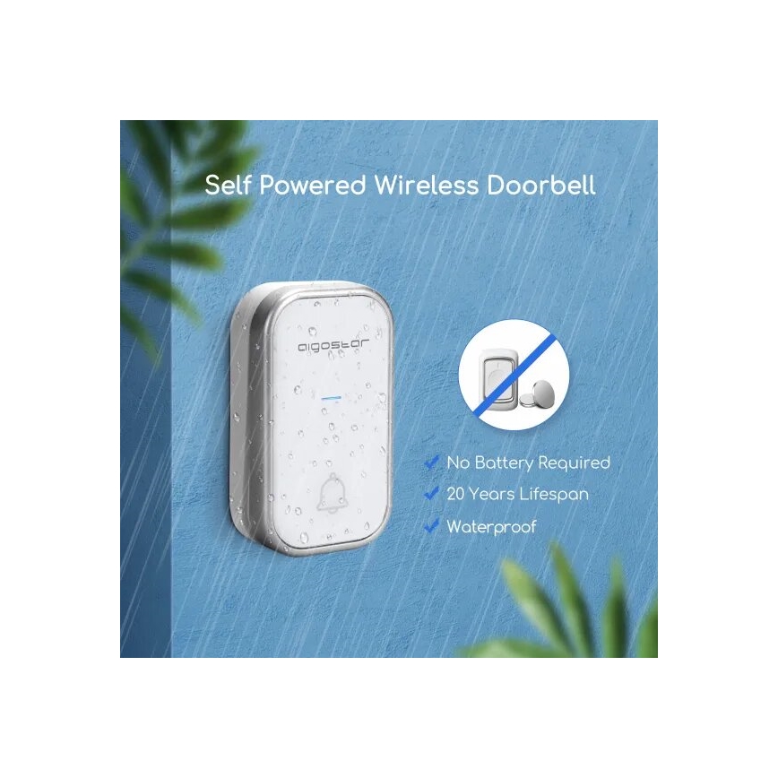 Aigostar - Ασύρματο κουδούνι 230V λευκό