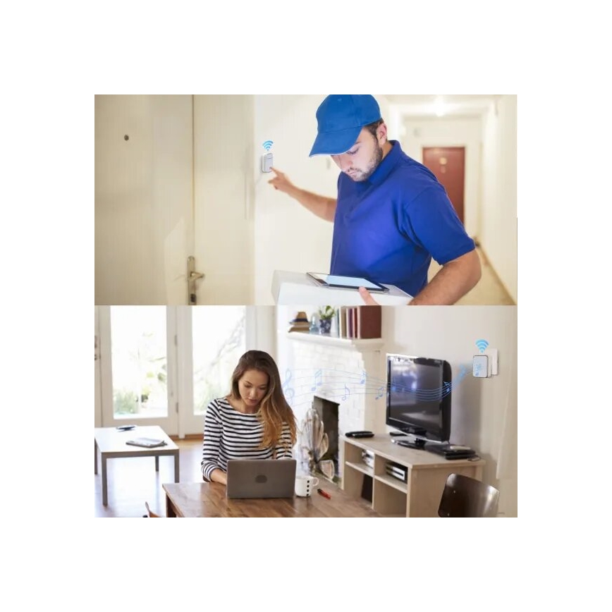 Aigostar - Ασύρματο κουδούνι 230V λευκό