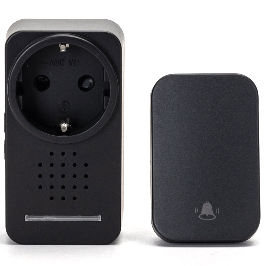 Aigostar - Ασύρματο κουδούνι πόρτας 1Z 230V IPX4 μαύρο