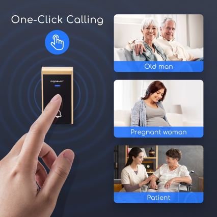 Aigostar - Ασύρματο κουδούνι πόρτας 230V/12V IP44 μαύρο