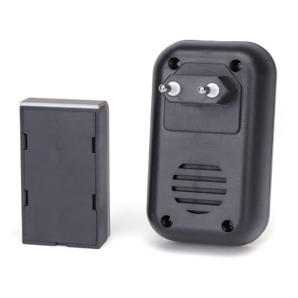 Aigostar - Ασύρματο κουδούνι για πρίζα 230V/12V IP44 μαύρο