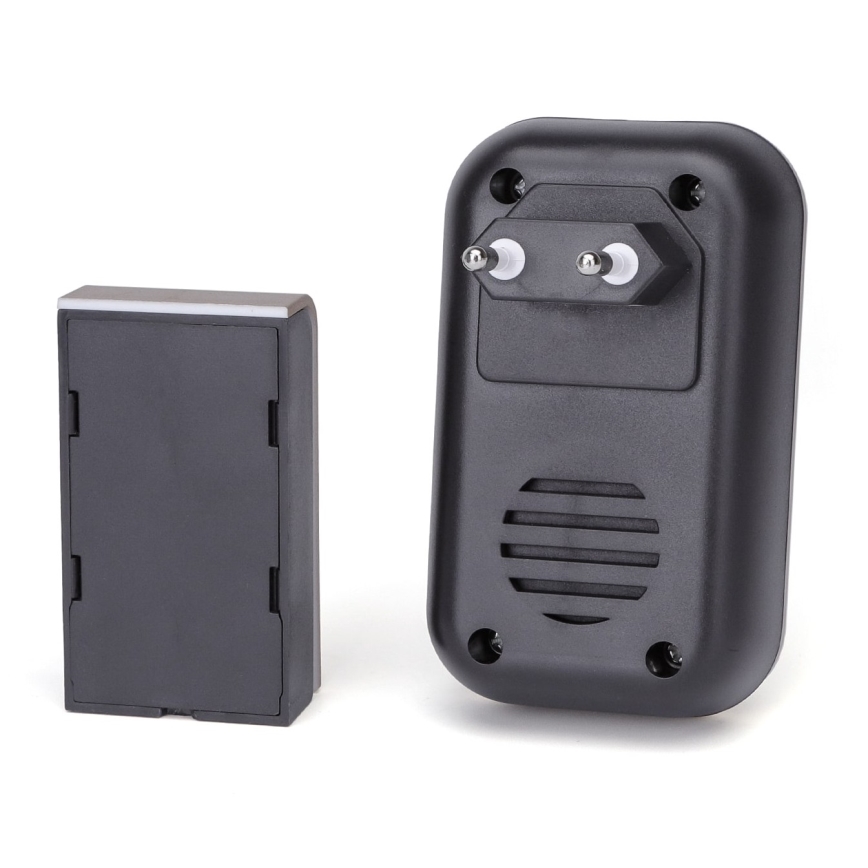 Aigostar - Ασύρματο κουδούνι για πρίζα 230V/12V IP44 μαύρο