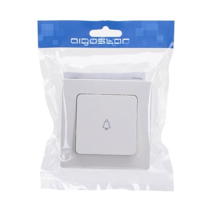 Aigostar - Απλός διακόπτης για κουδούνι με πλαίσιο, λευκός