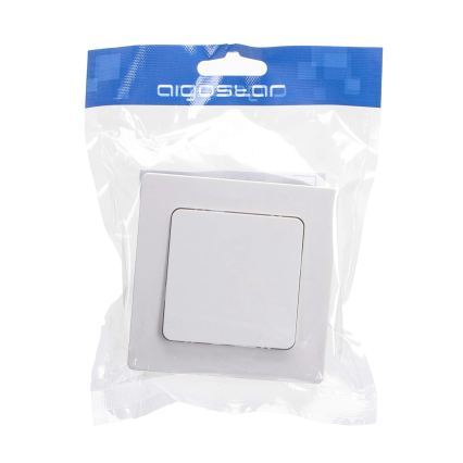 Aigostar - Απλός διακόπτης με πλαίσιο αρ. 1 λευκό