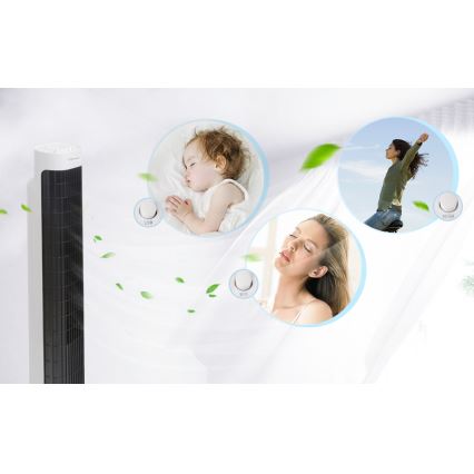 Aigostar - Ανεμιστήρας Πύργος 45W/230V μαύρο/λευκό