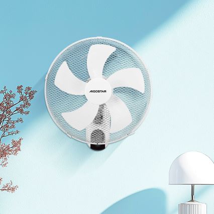 Aigostar -  Ανεμιστήρας τοίχου 45W/230V λευκό + τηλεχειριστήριο