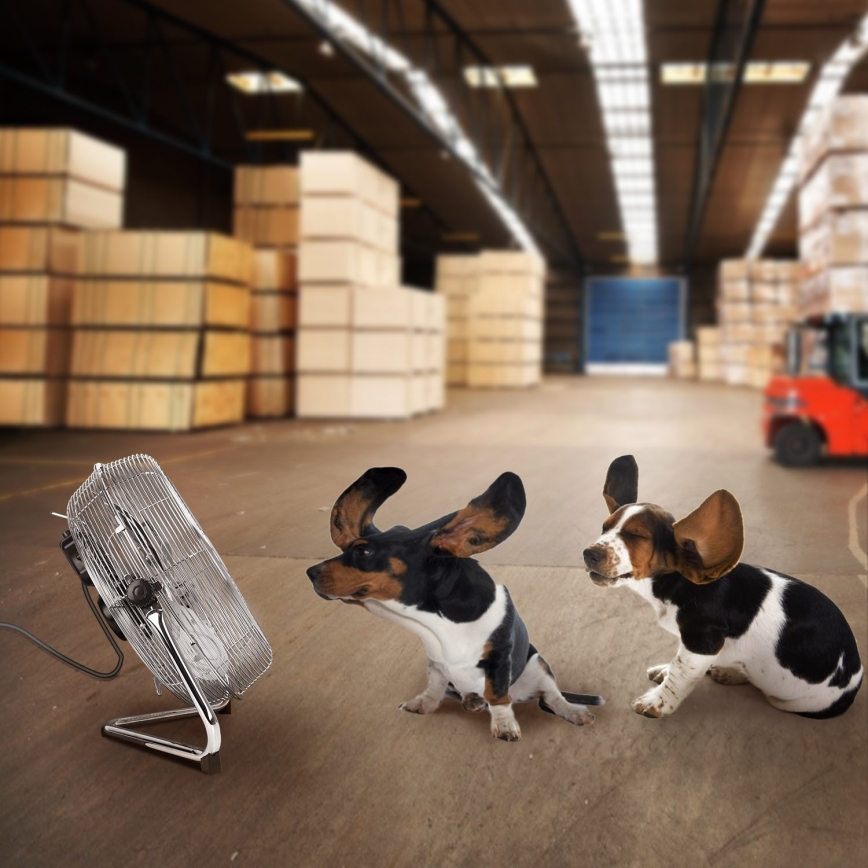 Aigostar - Ανεμιστήρας δαπέδου 60W/230V 44,5 cm γυαλιστερό χρώμιο