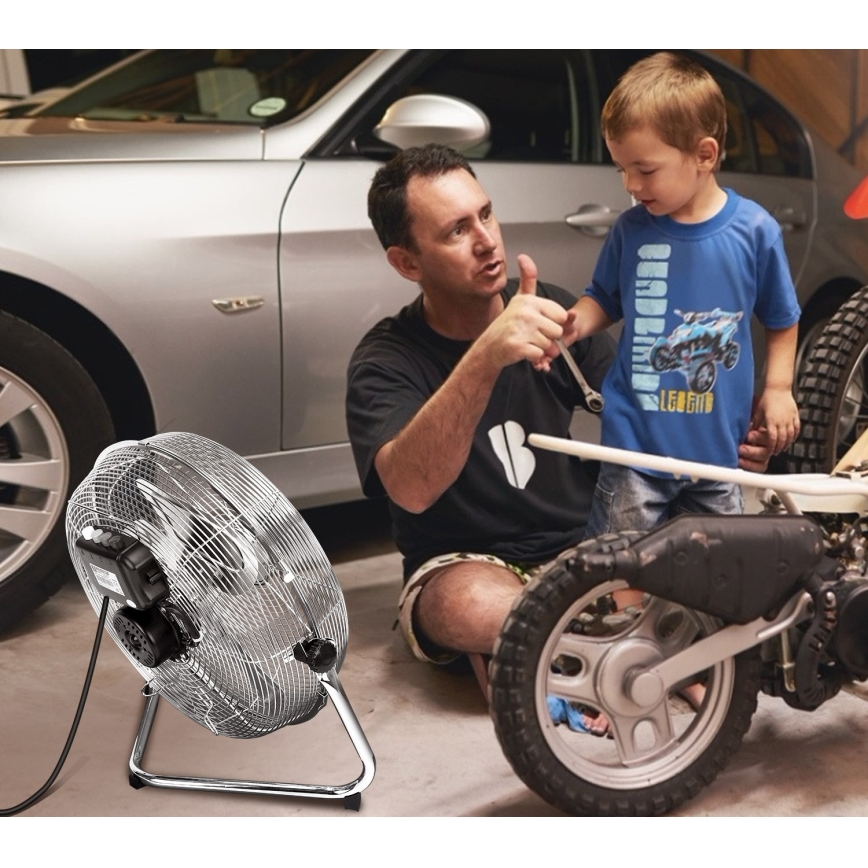 Aigostar - Ανεμιστήρας δαπέδου 60W/230V 44,5 cm γυαλιστερό χρώμιο