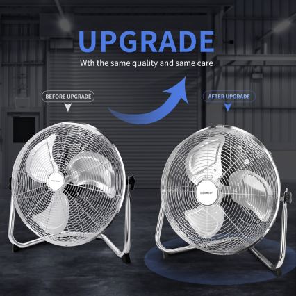 Aigostar - Ανεμιστήρας δαπέδου 60W/230V 44,5 cm γυαλιστερό χρώμιο