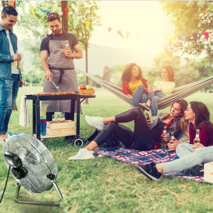 Aigostar - Ανεμιστήρας δαπέδου 60W/230V 44,5 cm γυαλιστερό χρώμιο