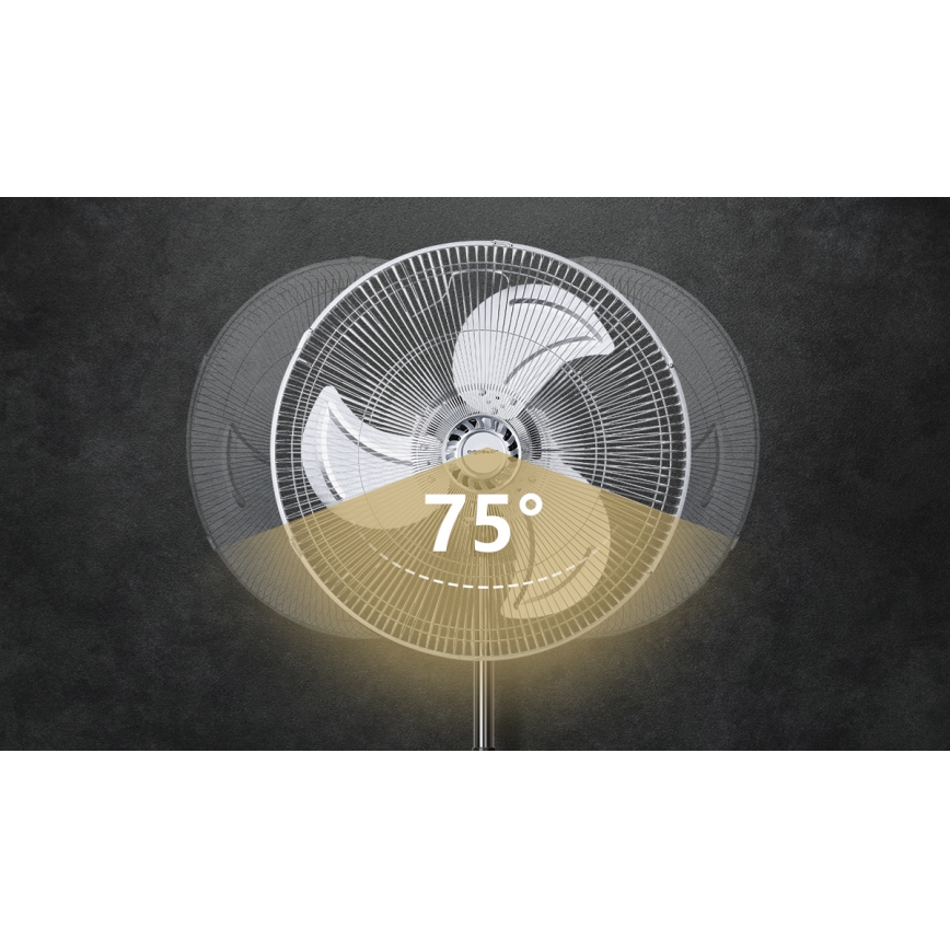 Aigostar - Ανεμιστήρας Ορθοστάτης 50W/230V γυαλιστερό χρώμιο/μαύρο