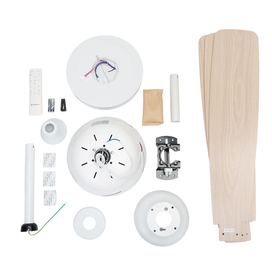 Aigostar - Ανεμιστήρας οροφής LED Dimmable LED/20W/230V 2700-6500K 132cm λευκό/μπεζ + τηλεχειριστήριο