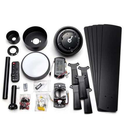 Aigostar - Ανεμιστήρας οροφής LED Dimmable LED/20W/230V 2700-6500K 132cm καφέ + τηλεχειριστήριο