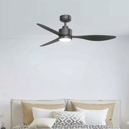 Aigostar - Ανεμιστήρας οροφής LED Dimmable LED/20W/230V 2700-6500K 132cm μαύρο + τηλεχειριστήριο