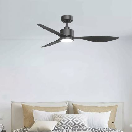 Aigostar - Ανεμιστήρας οροφής LED Dimmable LED/20W/230V 2700-6500K 132cm μαύρο + τηλεχειριστήριο