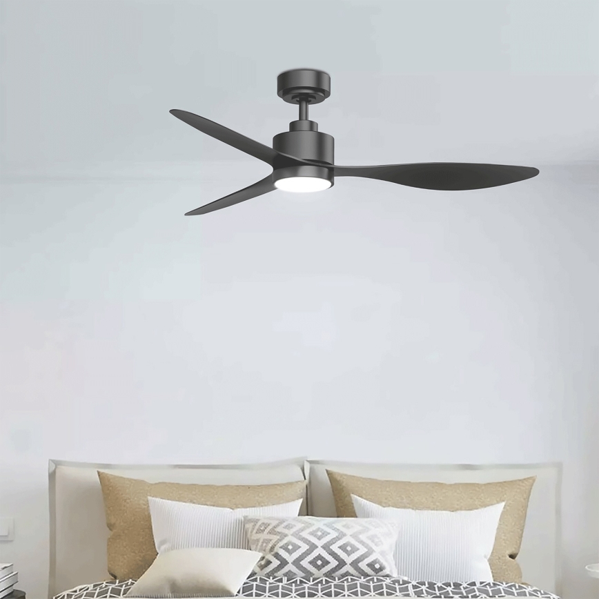 Aigostar - Ανεμιστήρας οροφής LED Dimmable LED/20W/230V 2700-6500K 132cm μαύρο + τηλεχειριστήριο