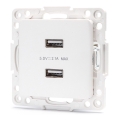 Aigostar - Λευκή πρίζα τροφοδοσίας USB χωρίς πλαίσιο, 2x USB-A