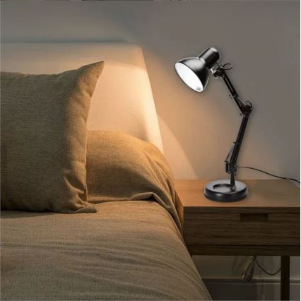 Aigostar - Eπιτραπέζια λάμπα 2σε1 1xE27/40W/230V μαύρο