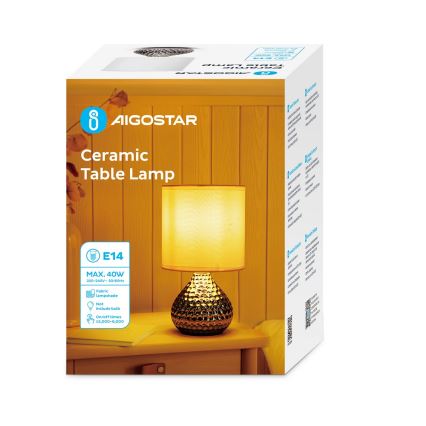Aigostar - Eπιτραπέζιο φωτιστικό 1xE14/40W/230V γυαλιστερό χρώμιο