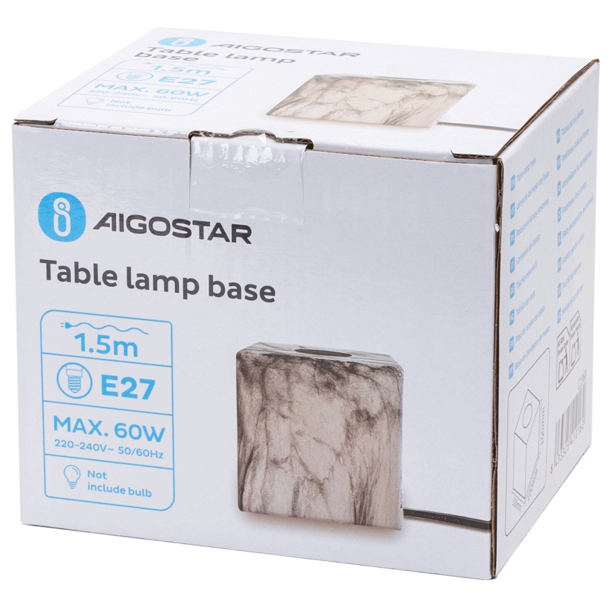 Aigostar - Eπιτραπέζιο φωτιστικό 1xE27/60W/230V λευκό/γκρι
