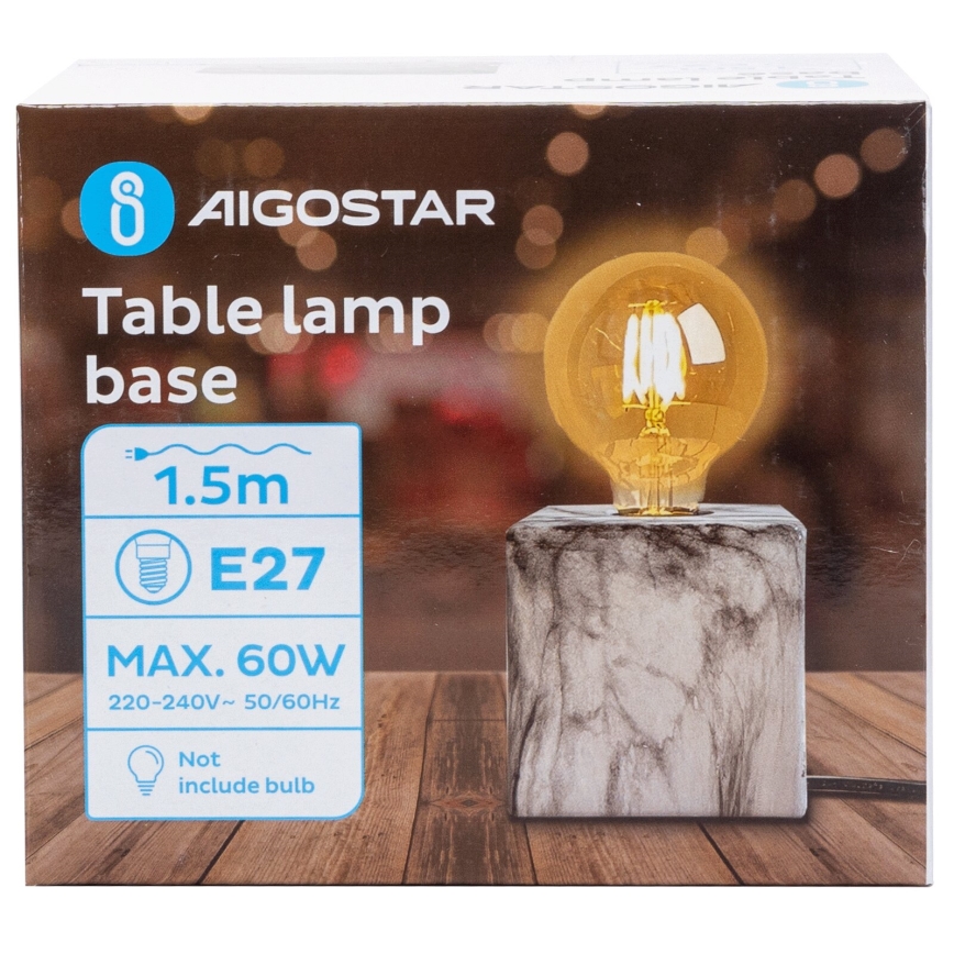 Aigostar - Eπιτραπέζιο φωτιστικό 1xE27/60W/230V λευκό/γκρι