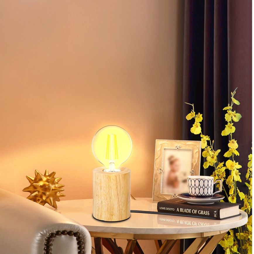 Aigostar - Eπιτραπέζιο φωτιστικό 1xE27/60W/230V Καουτσουκόδεντρο