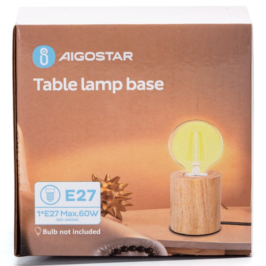 Aigostar - Eπιτραπέζιο φωτιστικό 1xE27/60W/230V Καουτσουκόδεντρο