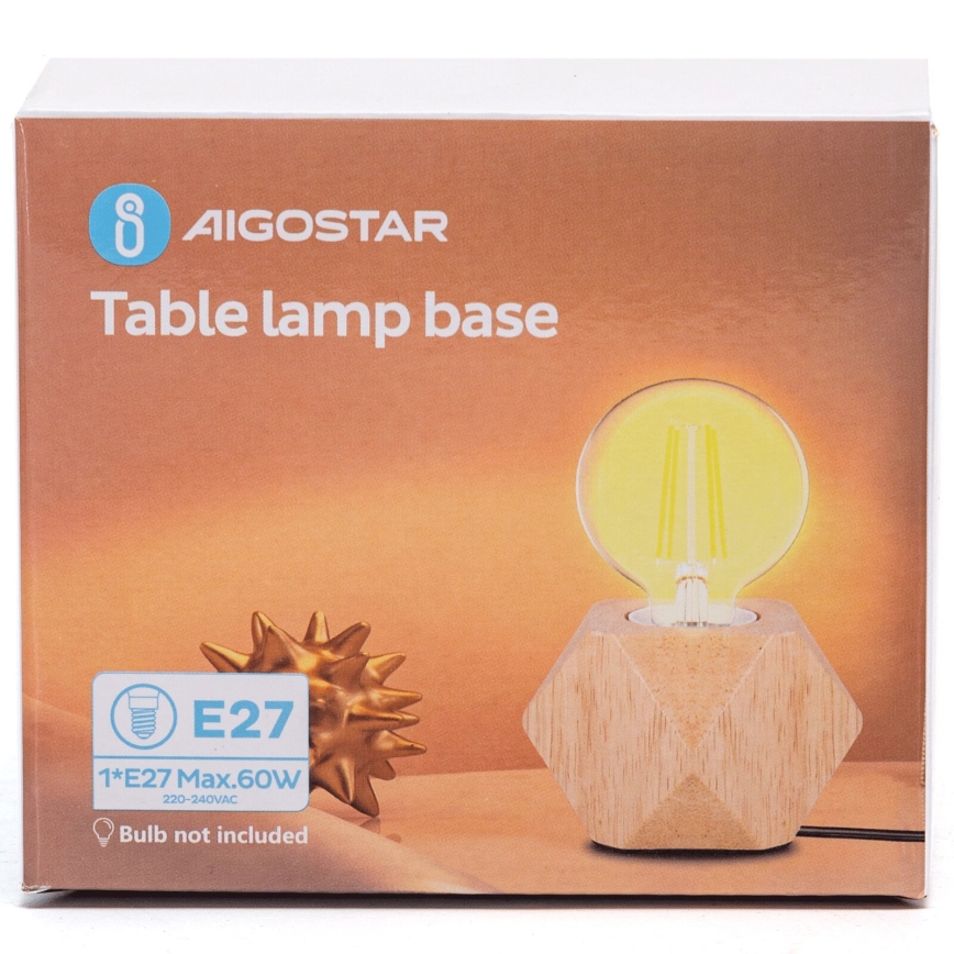 Aigostar - Eπιτραπέζιο φωτιστικό 1xE27/60W/230V Καουτσουκόδεντρο