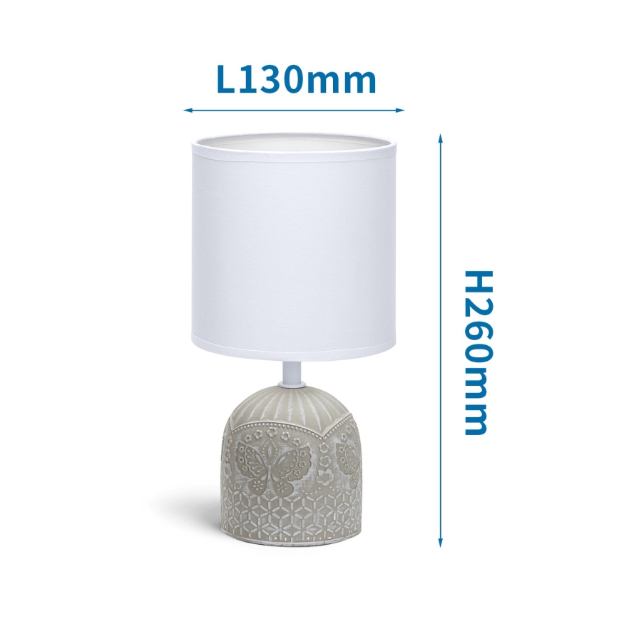 Aigostar - Eπιτραπέζια λάμπα 1xE14/40W/230V γκρι/λευκό