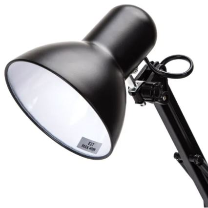 Aigostar - Eπιτραπέζια λάμπα 2σε1 1xE27/40W/230V μαύρο