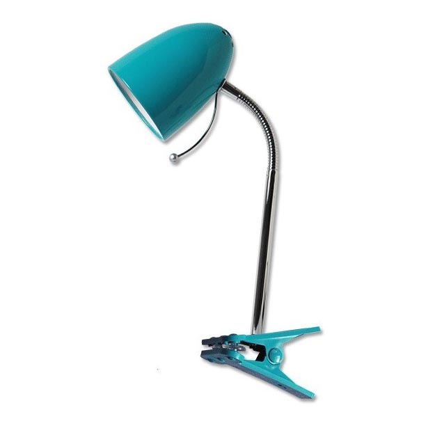 Aigostar -  Eπιτραπέζια λάμπα με κλιπ 1xE27/11W/230V μπλε/γυαλιστερό χρώμιο