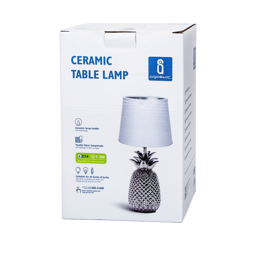 Aigostar - Eπιτραπέζιο φωτιστικό 1xE14/40W/230V γυαλιστερό χρώμιο