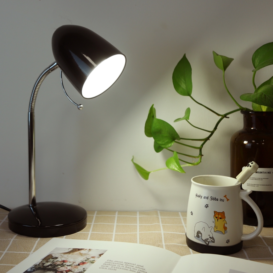 Aigostar - Eπιτραπέζιο φωτιστικό 1xE27/36W/230V μαύρο/γυαλιστερό χρώμιο