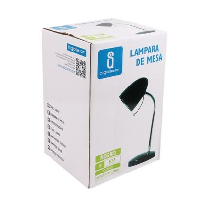Aigostar - Eπιτραπέζιο φωτιστικό 1xE27/36W/230V μαύρο/γυαλιστερό χρώμιο